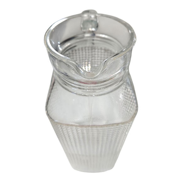 Vintage Circleware Frigo Glass Pitcher Textured Clear Retro Water Juice Carafe - Picture 7 of 9